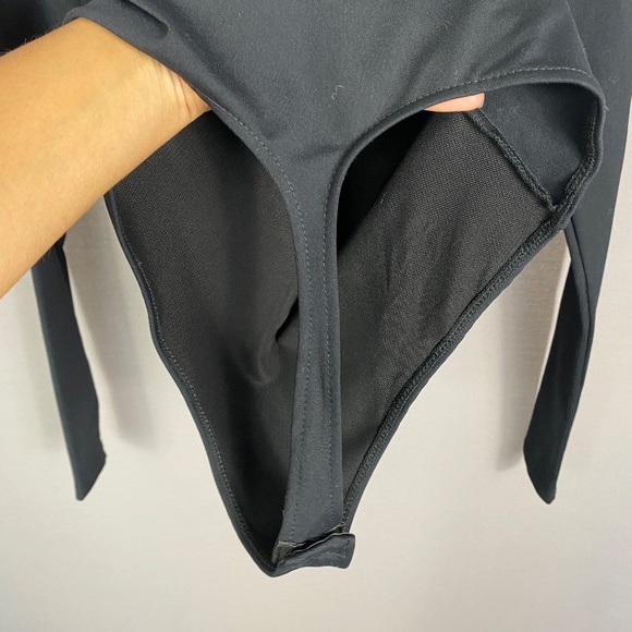 Free People Intimately Asymmetrical Bodysuit Long Sleeve in Black Sz XS - Picture 6 of 16